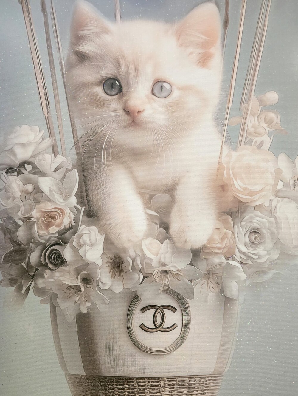 Chanel Kitten Floral Wall Art Luxury Home Decor
